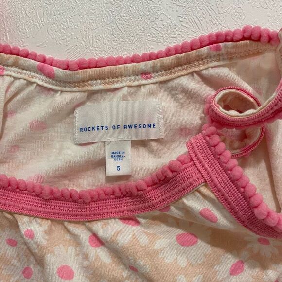 Rockets of Awesome Girls Pink Daisy Sundress Size 5 - Picture 3 of 4